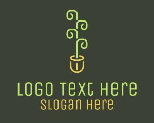 Sleek - Pot Plant Vine logo design
