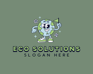 Environmental - Cartoon Environmental Globe logo design