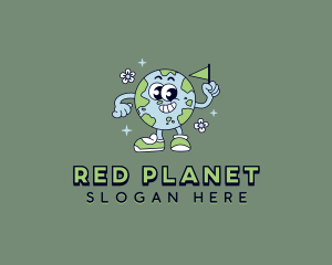 Cartoon Environmental Globe logo design