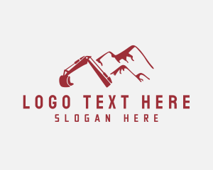 Quarry - Mountain Excavator Machinery logo design