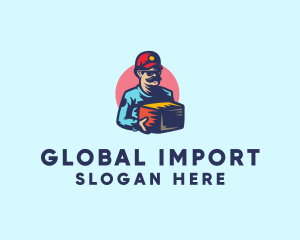 Import - Masculine Delivery Man Import logo design