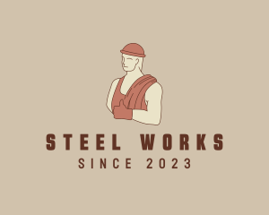 Construction Worker Man logo design