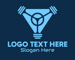 Powerlifting - Blue Fitness Gym Tech logo design