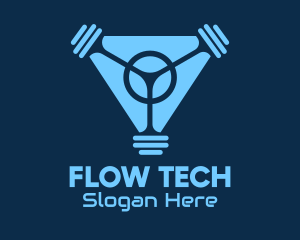 Blue Fitness Gym Tech logo design