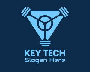 Blue Fitness Gym Tech logo design