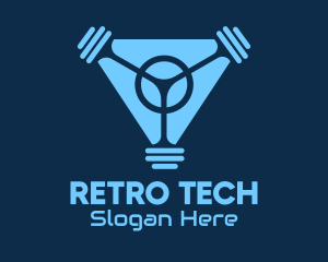 Blue Fitness Gym Tech logo design