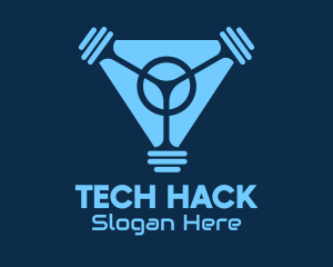 Blue Fitness Gym Tech logo design