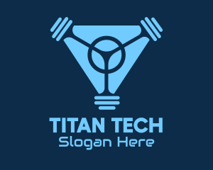 Blue Fitness Gym Tech logo design