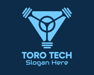 Blue Fitness Gym Tech logo design