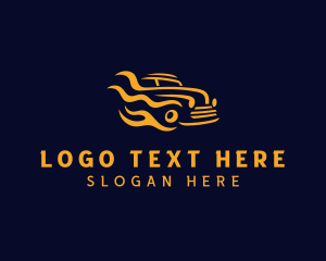 Driving - Flaming Car Automobile logo design