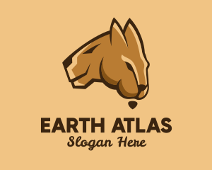 Geography - Australian Map Kangaroo logo design