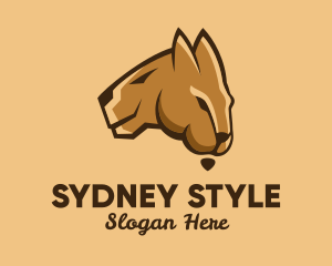 Sydney - Australian Map Kangaroo logo design