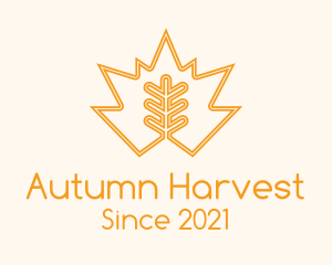 Orange Leaf Outline  logo design