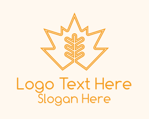 Orange Leaf Outline  Logo