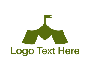 Tent - Green M Tent logo design