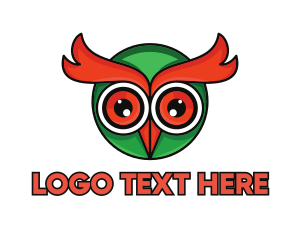 Green Eye - Wise Owl Head logo design