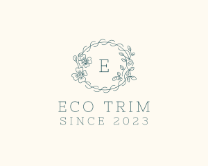 Eco Flower Vine Garland logo design