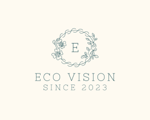 Eco Flower Vine Garland logo design