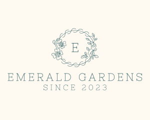 Eco Flower Vine Garland logo design