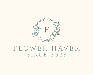 Eco Flower Vine Garland logo design