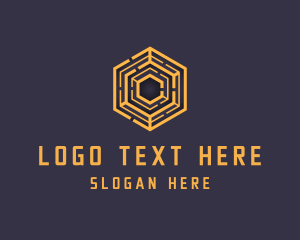 Maze - Hexagon Maze Pattern logo design