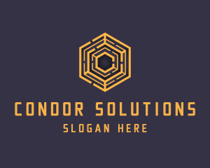 Hexagon Maze Pattern logo design