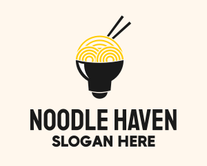 Noodle - Ramen Noodles Bulb logo design