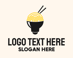 Ramen Noodles Bulb Logo