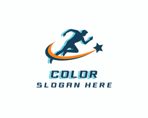 Speed - Fitness Runner Man logo design