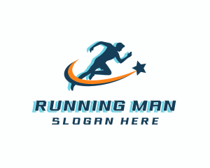 Fitness Runner Man logo design