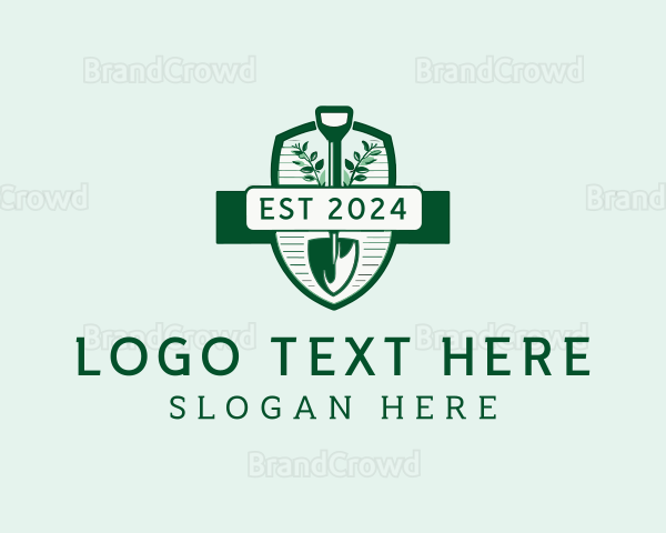 Shovel Landscaping Gardening Logo