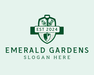 Shovel Landscaping Gardening logo design