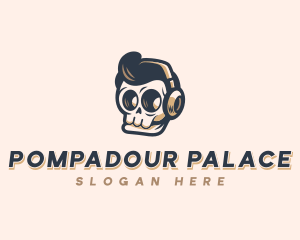 Pompadour Skull Media logo design