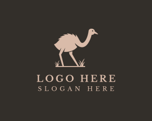 Snow Leopard - Ostrich Wildlife Zoo logo design