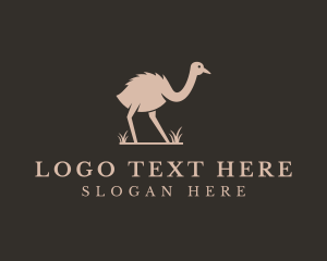 Bird - Ostrich Wildlife Zoo logo design