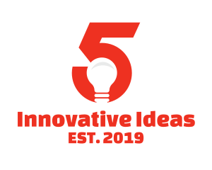 Creativity - Light Bulb Number 5 logo design