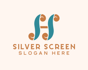 Elegant Scroll Retro Letter H Logo