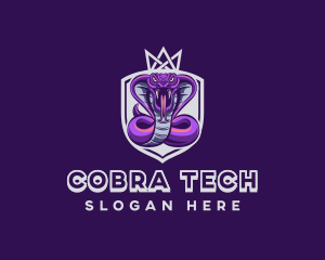 Cobra - Crown Cobra Snake Shield logo design