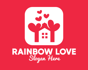 Modern House Love logo design