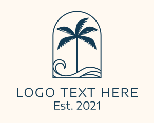 Fiji - Palm Tree Beach Resort logo design