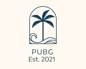 Island - Palm Tree Beach Resort logo design