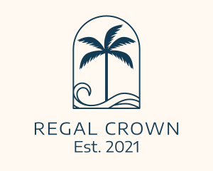 Palm Tree Beach Resort logo design