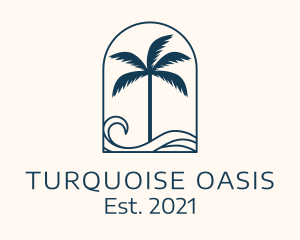 Palm Tree Beach Resort logo design