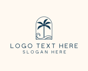 Palm Tree Beach Resort logo design