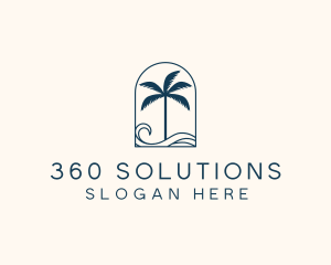 Palm Tree Beach Resort logo design