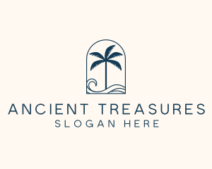 Palm Tree Beach Resort logo design