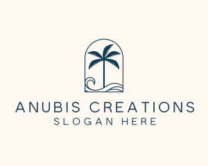 Palm Tree Beach Resort logo design