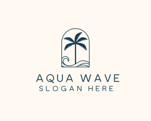 Palm Tree Beach Resort logo design