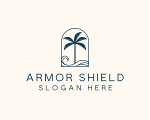 Palm Tree Beach Resort logo design