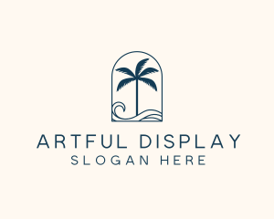 Palm Tree Beach Resort logo design